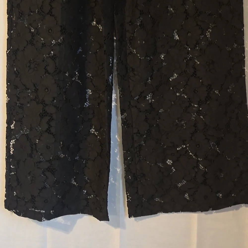 Express Trouser High Waist Black Lace Pants Size 10S - Picture 2 of 10